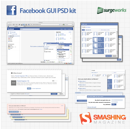 Free Full Layered Facebook GUI PSD Kit - Smashing Magazine